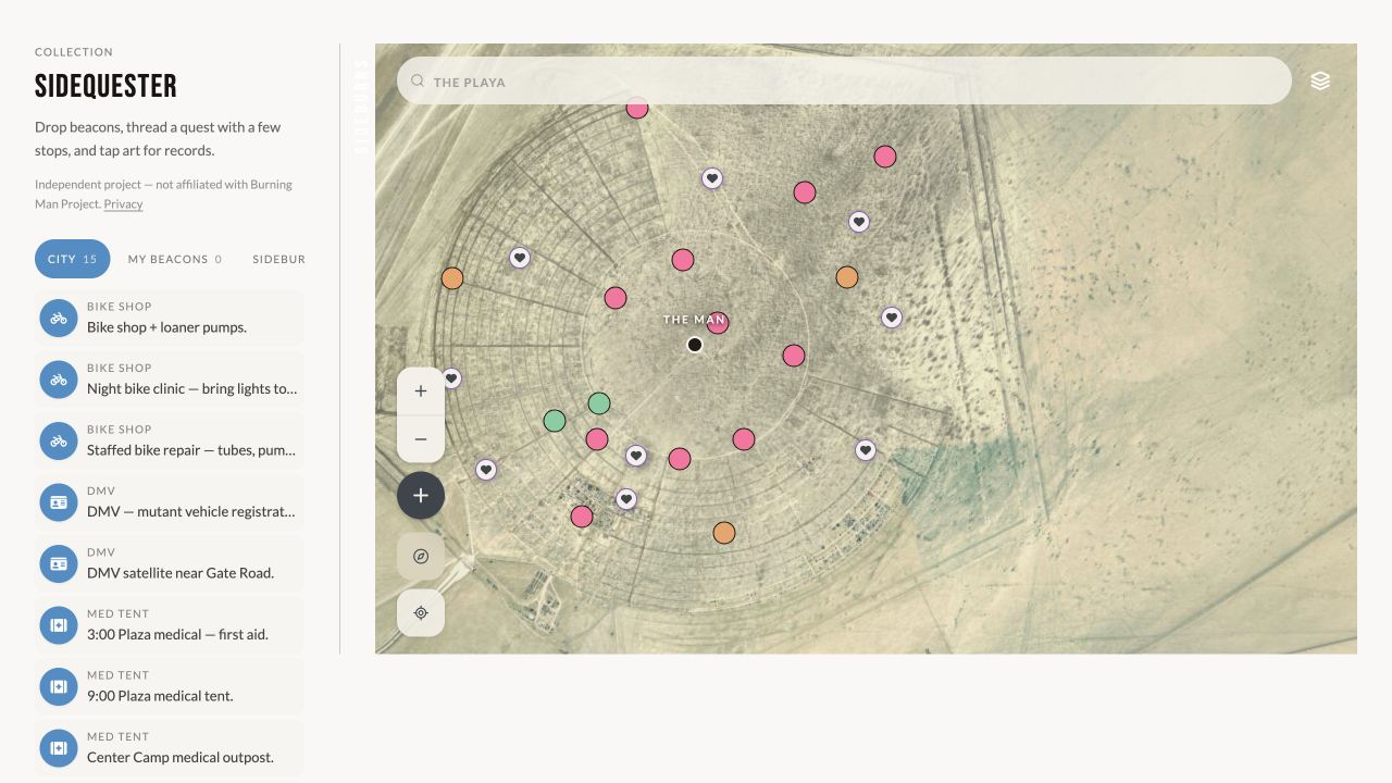 Side Burns discovery map